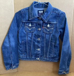 Girl's Levi's Denim Jacket Size Medium (10-12 years) White Thread Accents - Picture 1 of 8