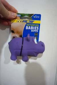 NWT PET SPORT DOG TOY TINY TOTS NATURFLEX BABIES  HIPPO PURPLE   WITH SQUEAKER - Picture 1 of 4