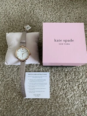 KATE SPADE Womens Holland Rose Gold Watch, White Dial, Sparkle Leather Band - Image 1 of 4