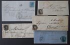 BELGIUM 5 covers 1854-1866 HERVE THIMISTER VERVIERS MARIEMBOURG stamps