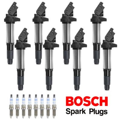 Ignition Coil & Bosch Platinum Spark Plug For 2008-14 BMW E71 750Li UF522 - Image 1 of 4