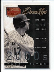 TODD HELTON 2013 PANINI AMERICA'S PASTIME #D16 DECADES PARALLEL #071/125 BA5731