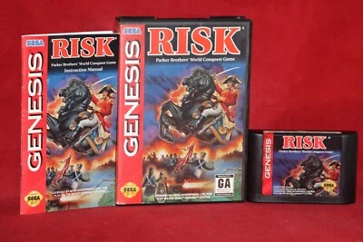 Risk (Sega Genesis, 1994) Authentic Game Cartridge, CIB Complete - Image 1 of 4