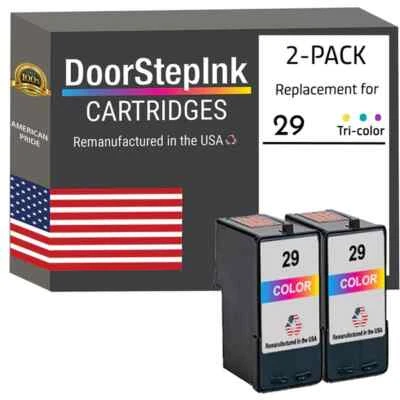 DoorStepInk Compatible Ink Cartridge for Lexmark #29 Tri-Color Twin Pack-USA - Image 1 of 4