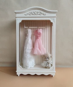 1:6 Scale Dolls House Miniatures Furniture Retro Wardrobe Cabinet Unfinished - Picture 1 of 11