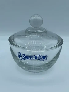 VTG Sweet N Low Brand Anchor Hocking Glass Sugar Bowl W/ Knob Lid 8 Oz - Picture 1 of 3