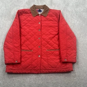 Charter Club Women's Quilted Button Up Jacket Size Large Red - Picture 1 of 9