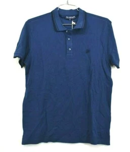 New Paul Parker Men's Marine Short Sleeve Polo Shirt Blue 100% Cotton Collared M - Picture 1 of 10