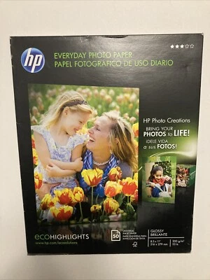 HP Everyday Inkjet Photo Paper 50 Sheet Pack Glossy 8-1/2 x 11 Q7823A - NIB - Image 1 of 4