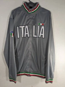 Italian Soccer Track Jacket ITALIA Sewn Patches Flag Athletic Adult XXXL (BOX47) - Picture 1 of 12