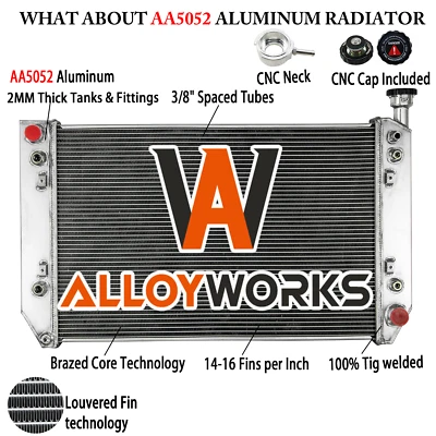 3 Row Aluminum Radiator For 1994-1998 95 96 Chevy P30 GMC P3500 5.7L V8 US NEW Foto 1 de 4