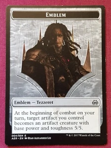 Magic The Gathering AETHER REVOLT TEZZERET EMBLEM token card MTG - Picture 1 of 2