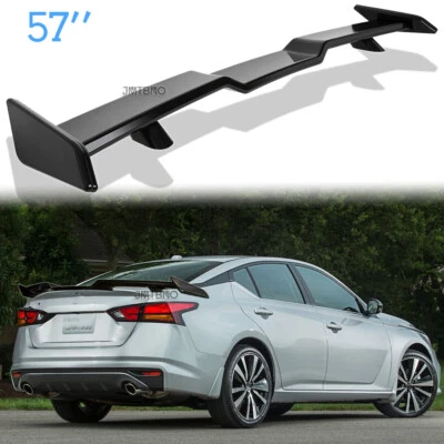 For Nissan Altima Sedan 57" Rear Trunk Lip Spoiler Racing Wing Lip Glossy Black - Image 1 of 4