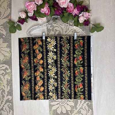 Leesa Chandler “UNDER THE AUSTRALIAN SUN”Kaufman Black Orange Metallic Gold - Image 1 of 4