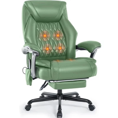 Massage Office Chair with Heating Function & Footrest, 6-Point Vibration - Image 1 of 4