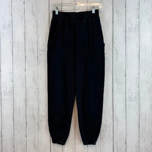 Apiece Apart Black/Charcoal Organic Cotton Dinas Jogger High Rise Pants Size XS - Picture 1 of 12
