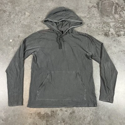 RVCA Hoodie Mens Small Gray Lightweight Slim Fit Outdoors Pocket Preowned - Image 1 of 4