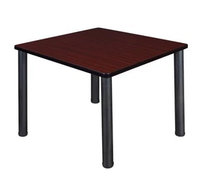 Kee 36" Square Breakroom Table- Mahogany/ Black - Picture 1 of 5