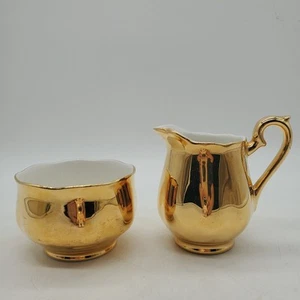 Hall Vintage Golden Glo China Open Sugar &Creamer Rare 3223 & 3224 READ - Picture 1 of 11