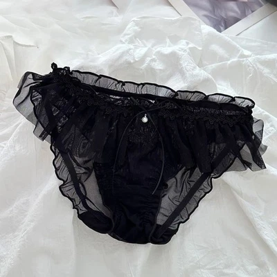 Japanese Cute Girls Mesh Underwear Panties Briefs Ruffle Sweet Princess Panty - Image 1 of 4