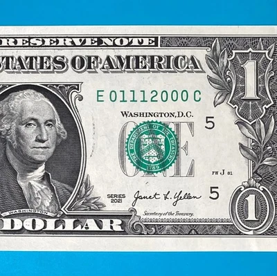 January 11, 2000 (E 01112000 C) BIRTHDAY $1 One Dollar Bill *UNC* - Image 1 of 4