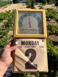 Thermometer Kalender 1956 Alcon Metal Products Chicago - Bild 1 von 3
