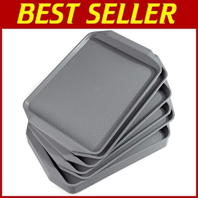 Versátil juego de 12 bandejas de plástico para servir de 16,83 x 11,92 pulgadas - diseño antideslizante Foto 1 de 4