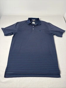 Peter Millar Crown Crafted Golf Poloshirt blau rosa gestreift M Sommer Performance - Bild 1 von 10