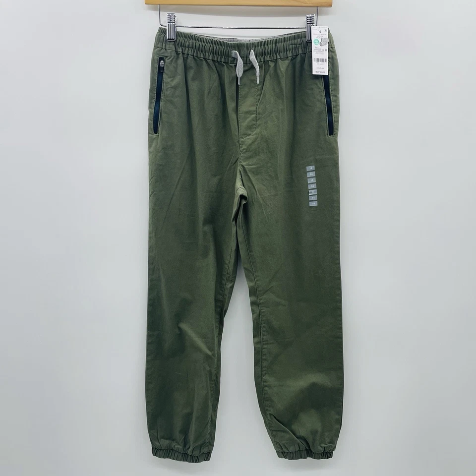 OshKosh B'Gosh Youth Boys Size 14/14A Drawstring Cotton Blend Jogger Pants Green - Image 1 of 4