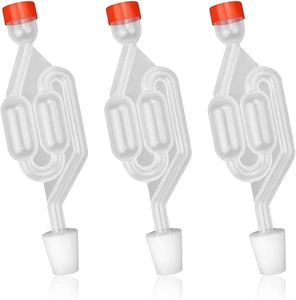 3 Pezzi Gorgogliatore Fermentazione, Trasparente Gorgogliatore, Fermentatore Con - Foto 1 di 12