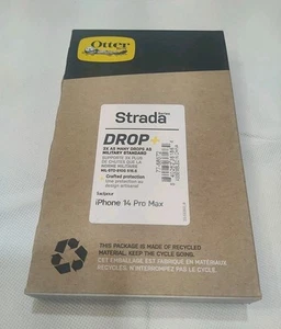 OtterBox Strada Series Folio Case For iPhone 14 Pro Max, Black Leather - Picture 1 of 6
