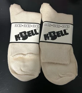 2 Vintage K BELL 9-11 Women's 90’s Y2K Mercerized Cotton nylon Socks Made In USA - Picture 1 of 3