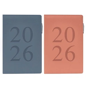 2026 A5 Day A Page Diary - PU Cover - Index And Pen  NEW + Free P&P - Picture 1 of 2