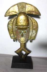 Fine Antique AFRICAN KOTA TRIBE Reliquary Guardian Wood & Brass Figure, c. 1920s - Picture 1 of 11