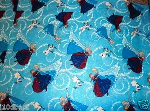 FROZEN FABRIC SISTERS ice skating TOSS glitter DISNEY FABRIC CP53322 BY BOLT - Picture 1 of 2