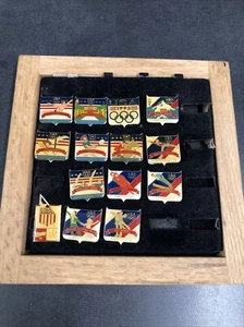 Winter Summer Olympics Pin Lot Of 14 Barcelona USA Vintage 1992 With Case - Picture 1 of 11