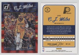 2016-17 Panini Donruss Red Holo Laser /99 CJ Miles #95