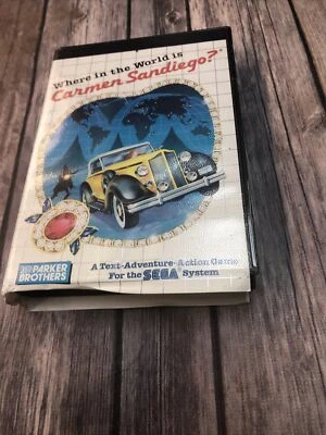 Where in the World Is Carmen Sandiego (Sega Master, 1989)  Complete in Box - MM - Image 1 of 4