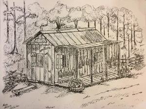 Skurrile Vintage Feder & Tinte rustikaler Besenladen Kopie von Nancy Baucom Sullivan  - Bild 1 von 1