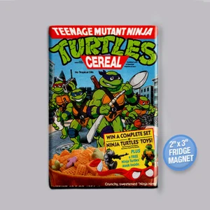 TEENAGE MUTANT NINJA TURTLES CEREAL - 2" x 3" FRIDGE MAGNET (retro vintage box) - Picture 1 of 3