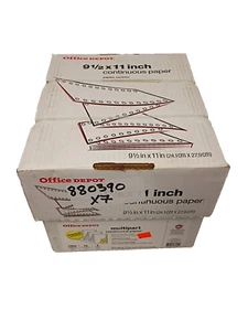 OfficeDepot 9.5 X 11 Continuous Paper 3 Part Carbonless 1000 Sheets 15lb 3-Color - Picture 1 of 6