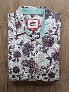 Ex Joe Browns Floral Pattern Men's Shirt. SIze Medium Cream Purple New. 