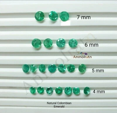 Natural Round Colombian Emerald For Jewelry, 3MM 4MM 5MM 6MM Loose Emerald Sale - Image 1 of 4