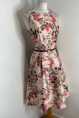BNWT Ted Baker dress Size 3 UK 12 NEW fit & flare floral metallic belt Clarbel - Image 1 of 4