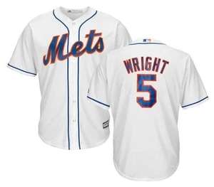 Majestic David Wright #5 New York Mets Big & Tall Mens Cool Base Jersey - White - Picture 1 of 8