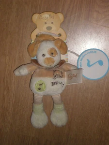 Doudou Peluche Baby'nat Babynat CHIEN HUND DOG BEIGE VERT BISCUIT MUSICAL CHOCO - Picture 1 of 1