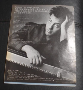 Billy Joel original full page album ad 1985 music trade magazine Piano Man - Foto 1 di 1