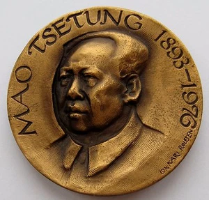 Norway 1977 Kari Rolfsen Bronze Medal China Leader MAO ZEDONG 45 mm 55 gr / N142 - Bild 1 von 3