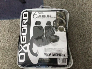 Oxgord 6 Piece Solid Black Mesh Car Seat Covers - Picture 1 of 5