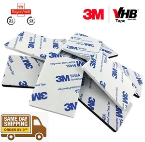 3M Sticky Pads Double Sided Tape Strong VHB Foam Adhesive Mounting Pad 10 Pack - Picture 1 of 7